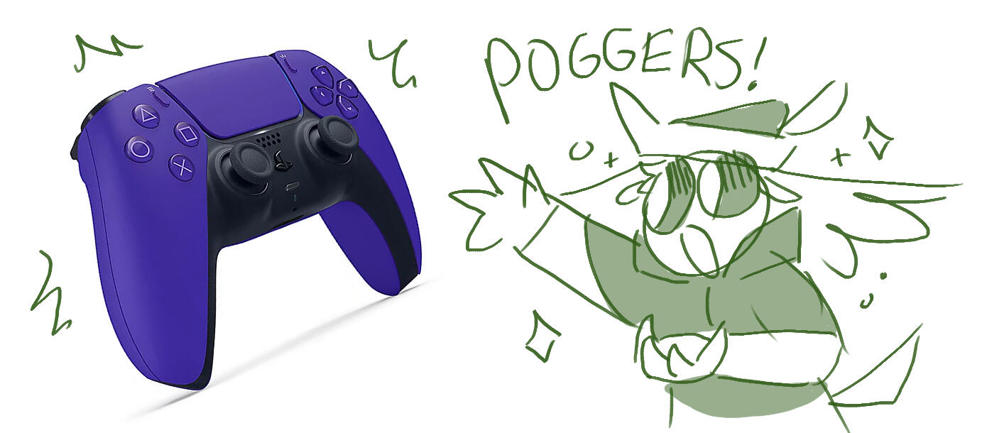 A PS5 Dualsense controller. I'm gesturing to it and saying "POGGERS!"